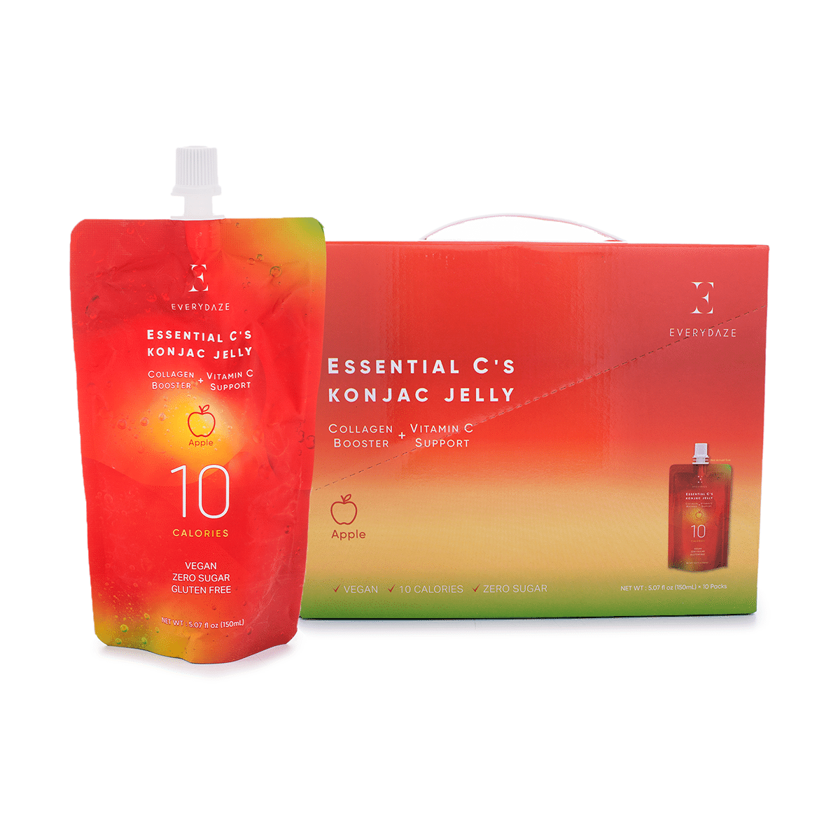 Everydaze Essential C's Collagen and Vitamin C Konjac Jelly Apple Flavor 5.07 fl.oz*10 pack