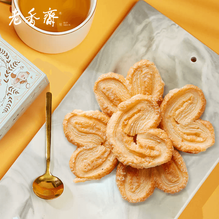 【中國直郵】 老香齋 上海老字號奶香原味蝴蝶酥伴手禮休閒糕點200g*1盒 1