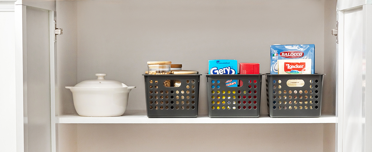 Plastic Storage Baskets for pantry