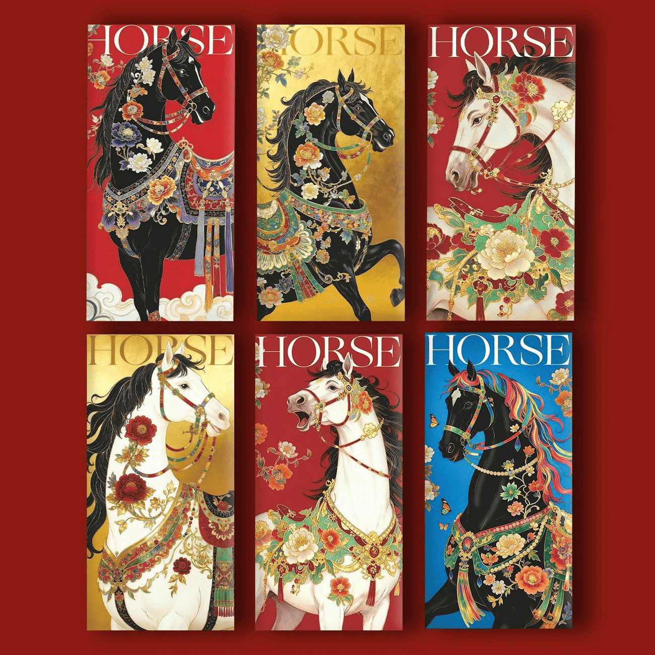 2026 Year of Horse Red Envelopes 6pcs 1 each