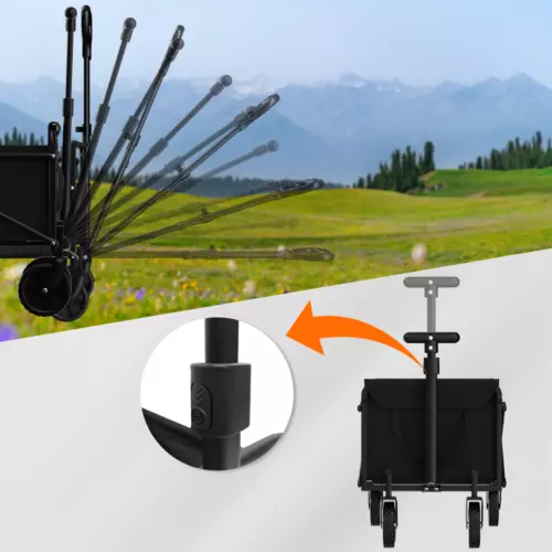 小型可折疊摺疊式旅行車海灘旅行車推車重型實用雜貨店購物車 - 圖片 6 / 9