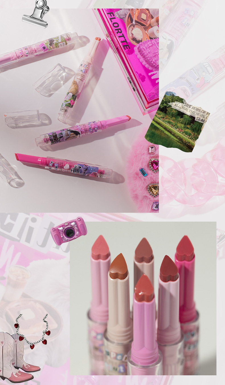 【临期清仓特惠】花洛莉亚 /怪美莉亚固体唇蜜唇釉滋润镜面水光细闪口红平价 01好芭比 1支 效期:2026/4/12