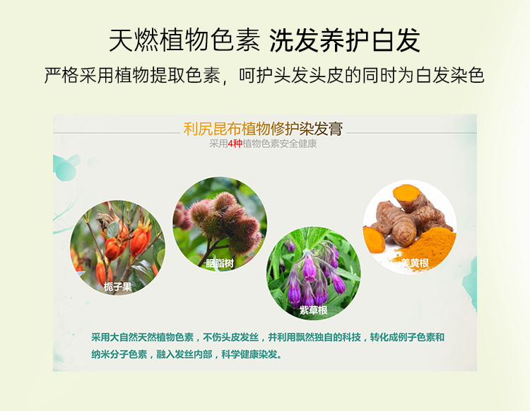 【日本直邮】日本 利尻昆布 无添加 植物染发洗发水 无硅油 黑色 洗染一体2合1 补色染发
