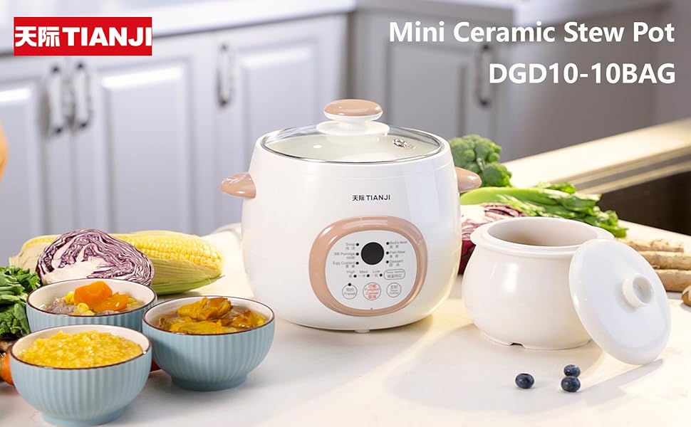 tianji mini ceramic stew pot dgd10-10bag