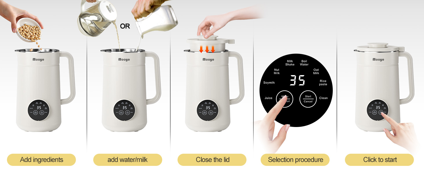 Timer set of Mooye Automatic Nut Milk Maker Machine for Homemade