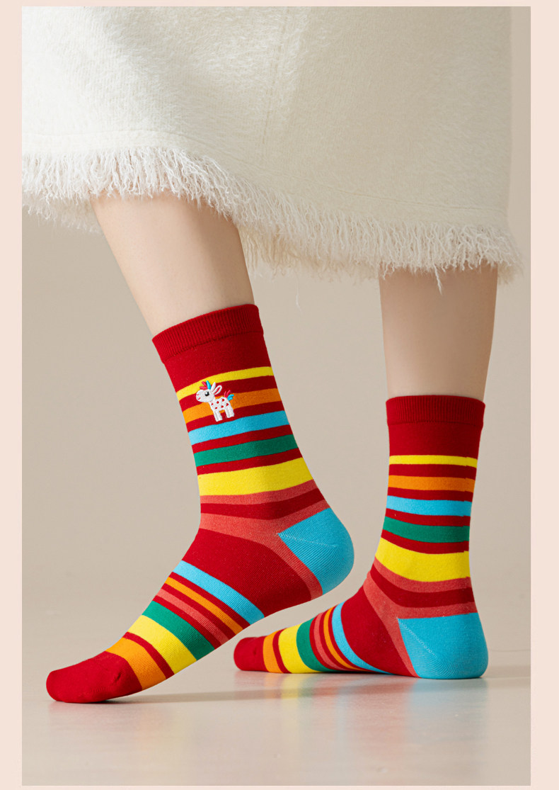 幸梦礼 彩虹马新春袜子 4双 礼盒装