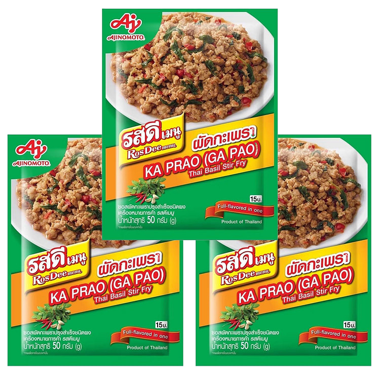 Ros Dee Pad Kra Pao Seasoning 50g x3