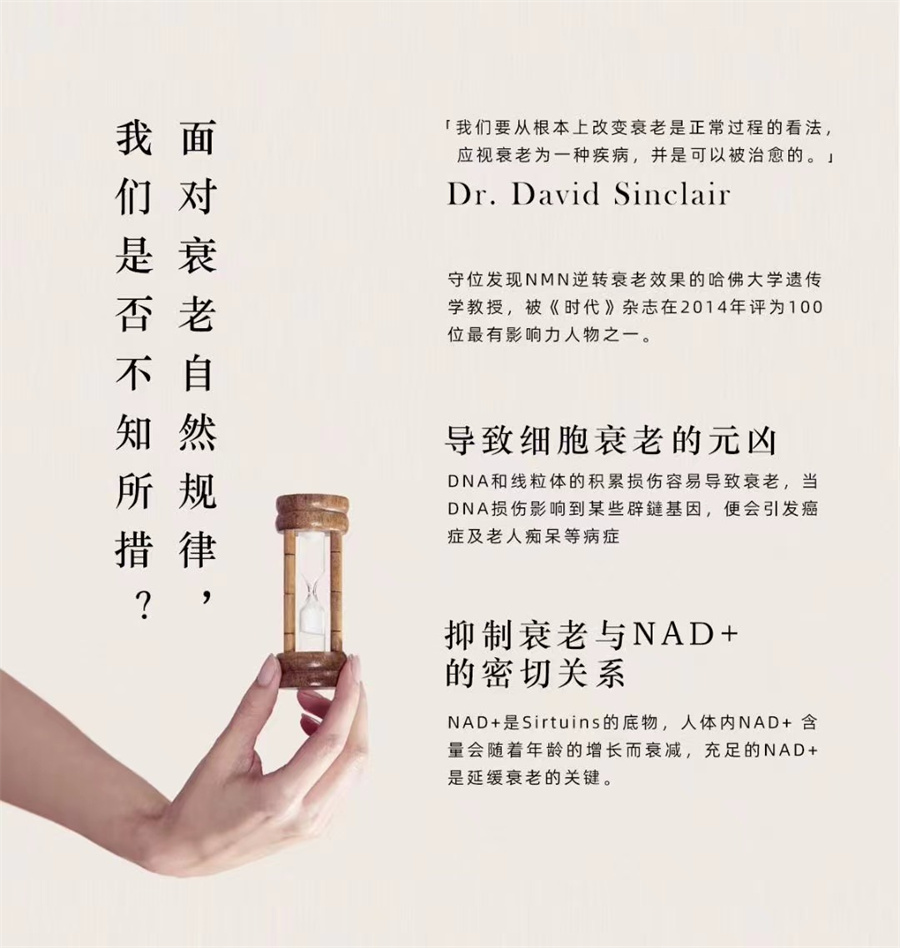 【赠品】日本Eterna 冲绳原料  高纯度99.9% NMN250mg/粒+PQQ+锌 60粒/瓶