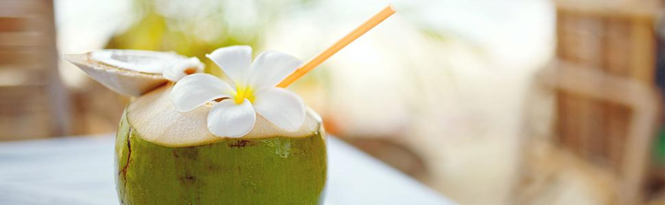 Enjoy the coconut juice