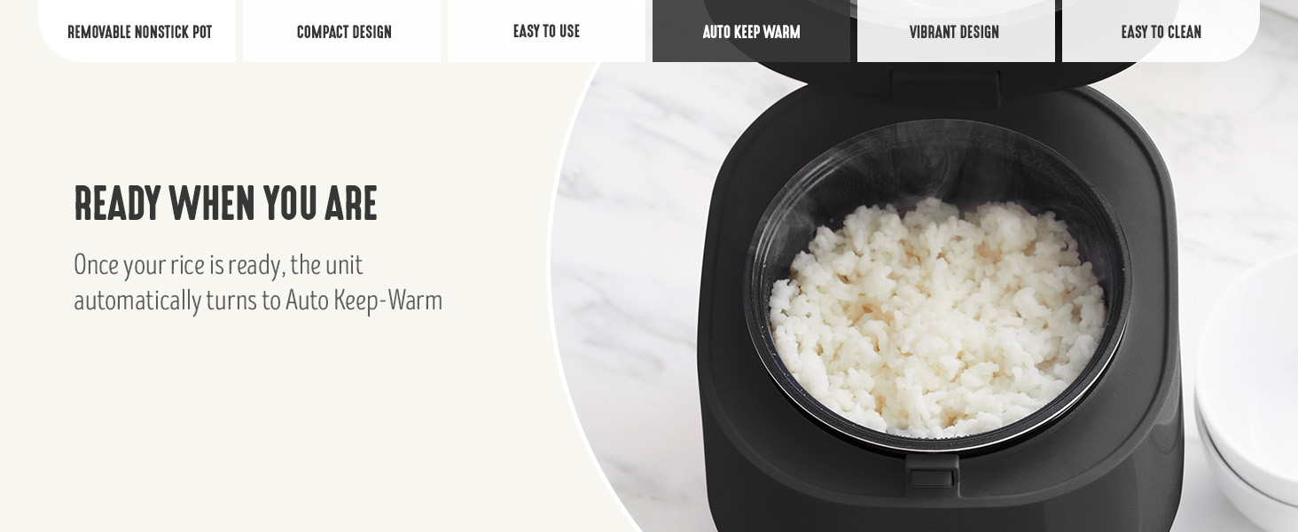 GreenLife, Ceramic Nonstick, PFAS-Free, Non-Toxic, Rice Cooker, Electrics