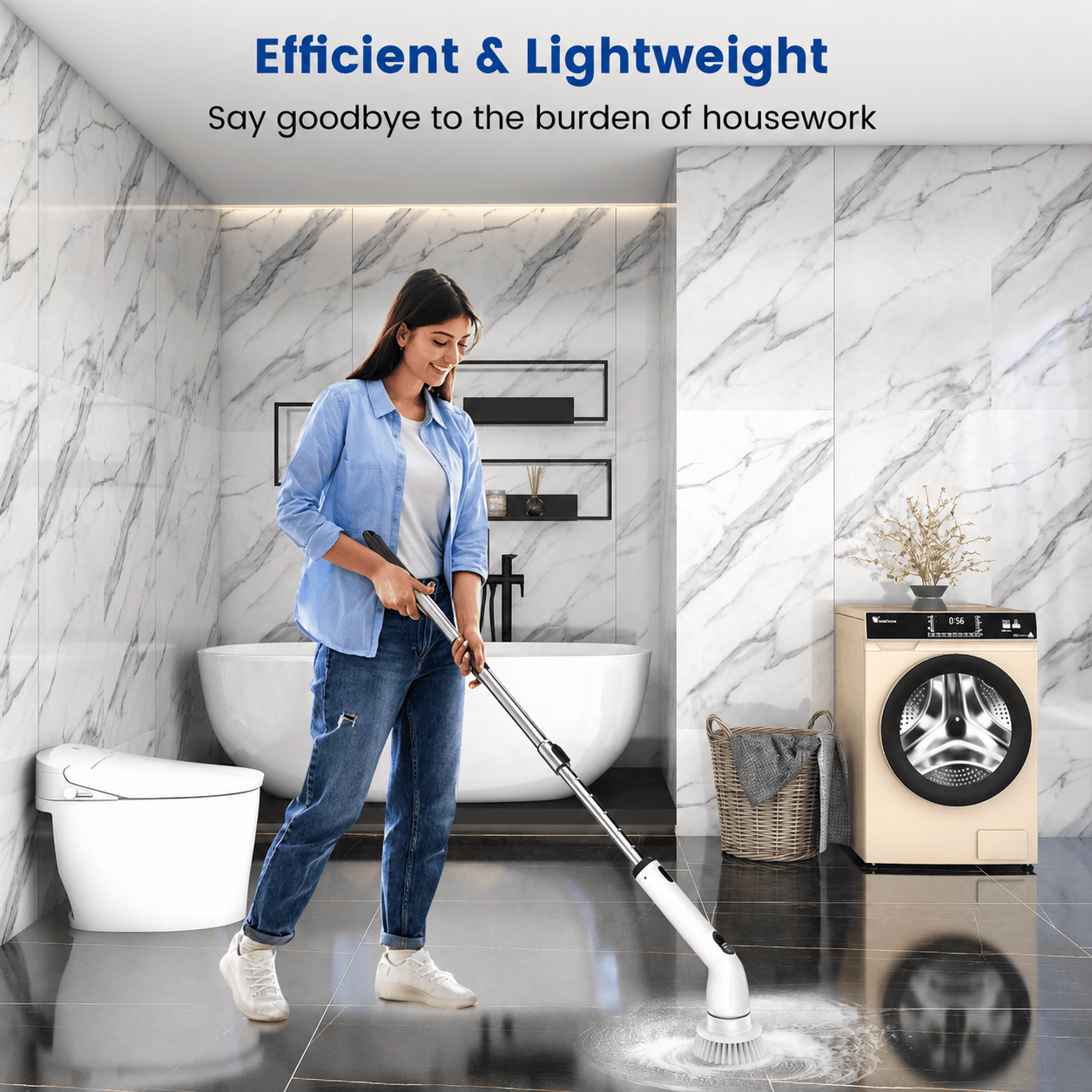 4 Heads Electric Spin Scrubber Cordless Bathtub Power Scrubber Rechargeable US