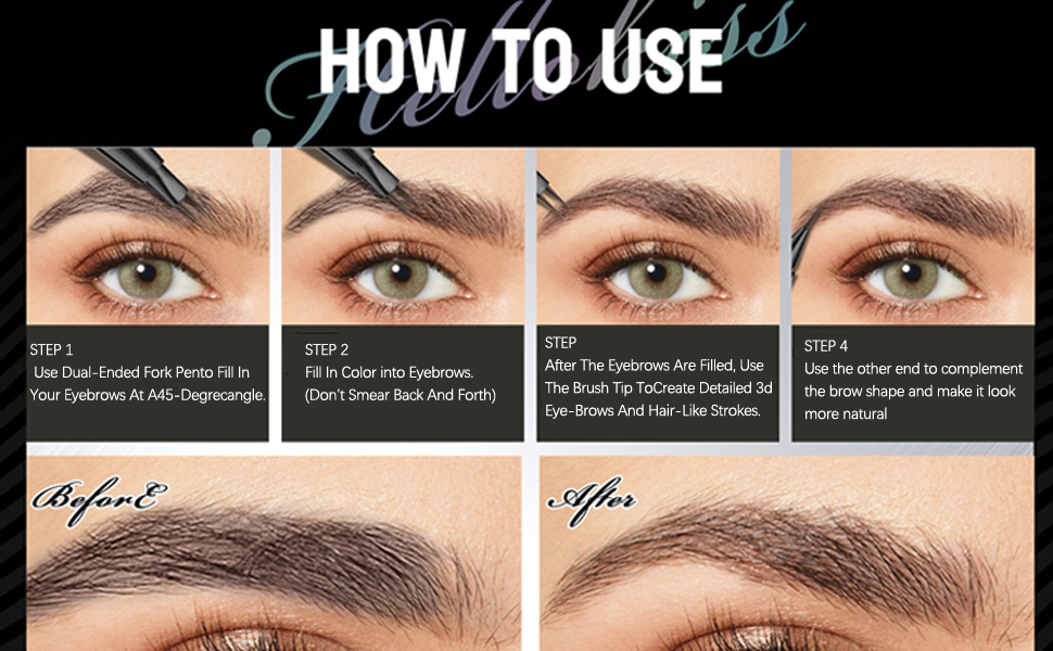 2-Tip brow pen,2in1 brow pen,eyebrow pencil dark brown,microblading eyebrow pen