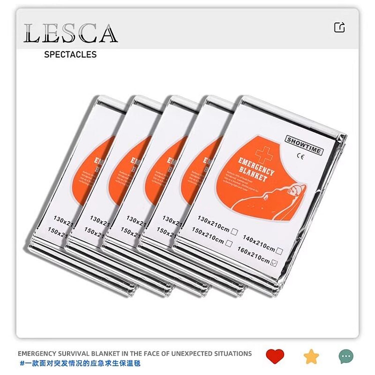 Hiking Emergency Thermal Blanket 5pcs 1 each
