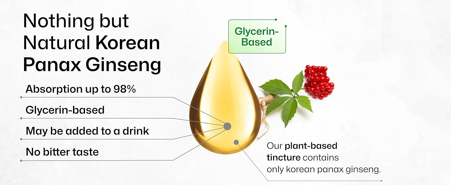 Organic Red Ginseng Tincture for Immune Support