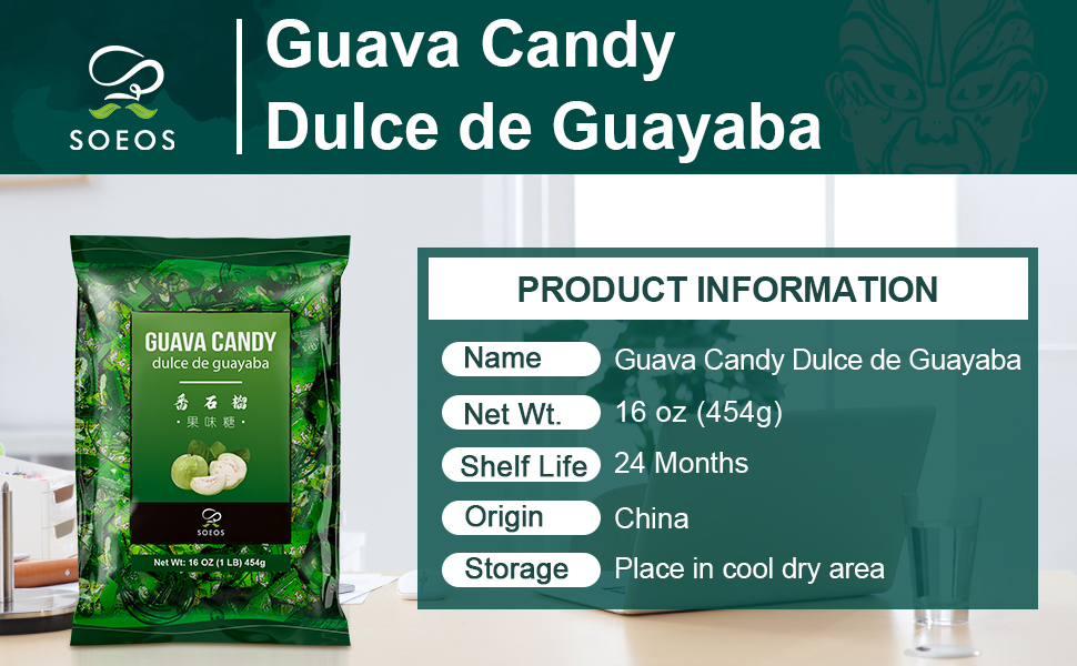 soeos, all naturals, no preservative, guava candy