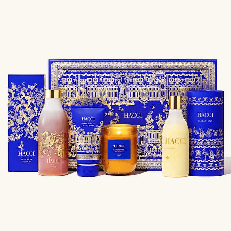 【日本直邮】 日本 花绮 圣诞限定礼盒 蜂蜜茉莉花香沐浴露身体乳浴盐 四件套装