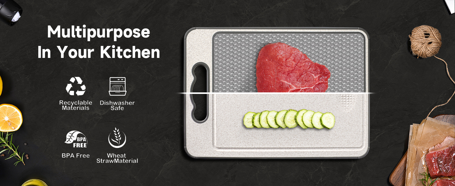 Stainless Steel Cutting Board, Double Sided Chopping Board for Kitchen