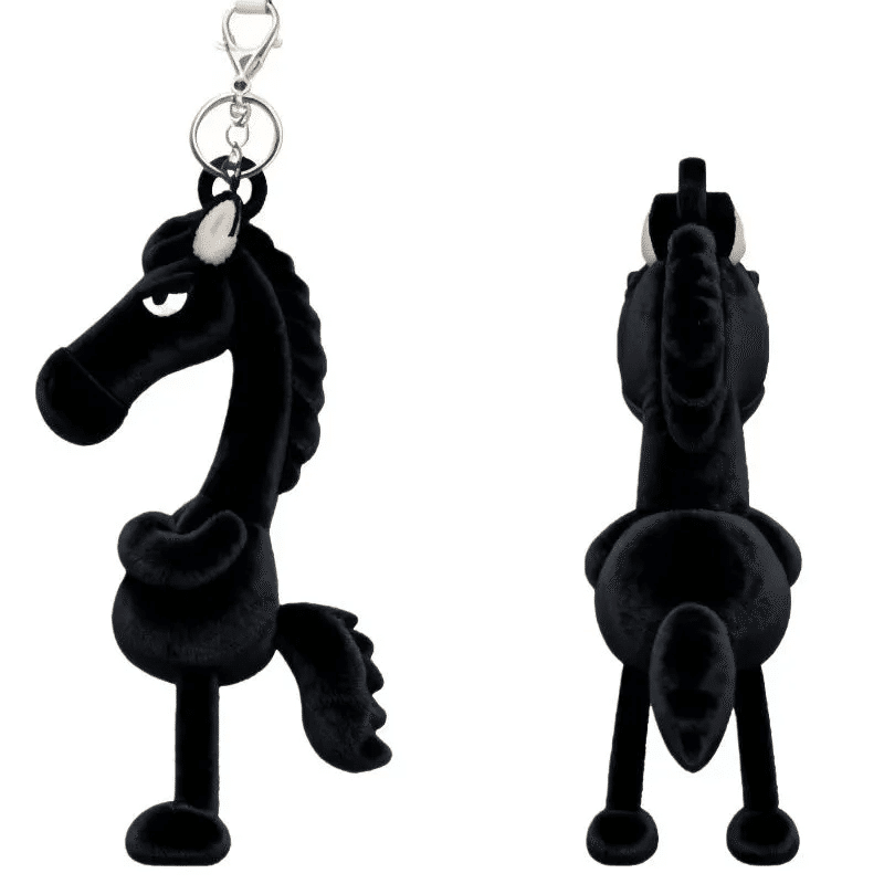 2026 Horse Mascot Plush Hanging Ornament Black 1 each