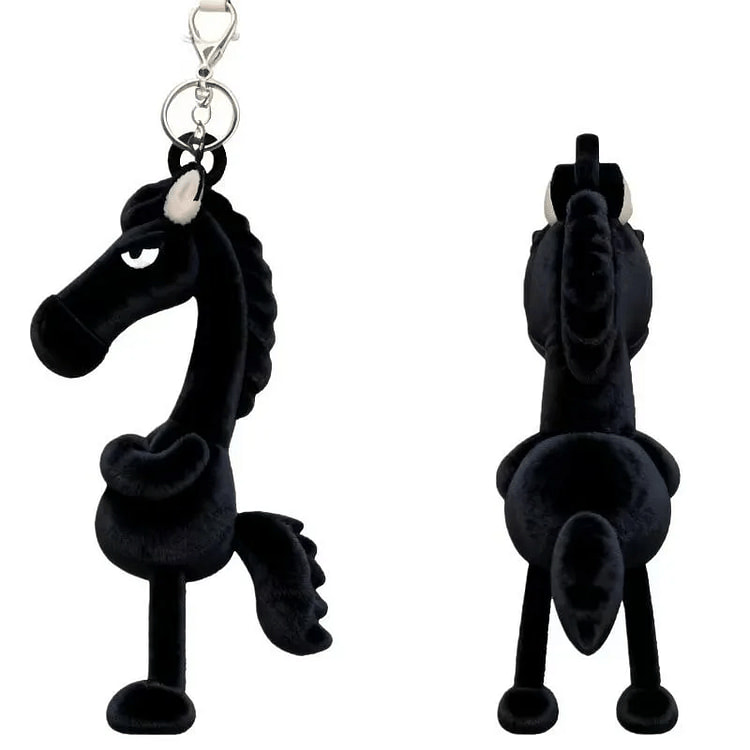 2026年午年マスコット「高冷黒馬」ぬいぐるみ吊り下げ飾り 1 個