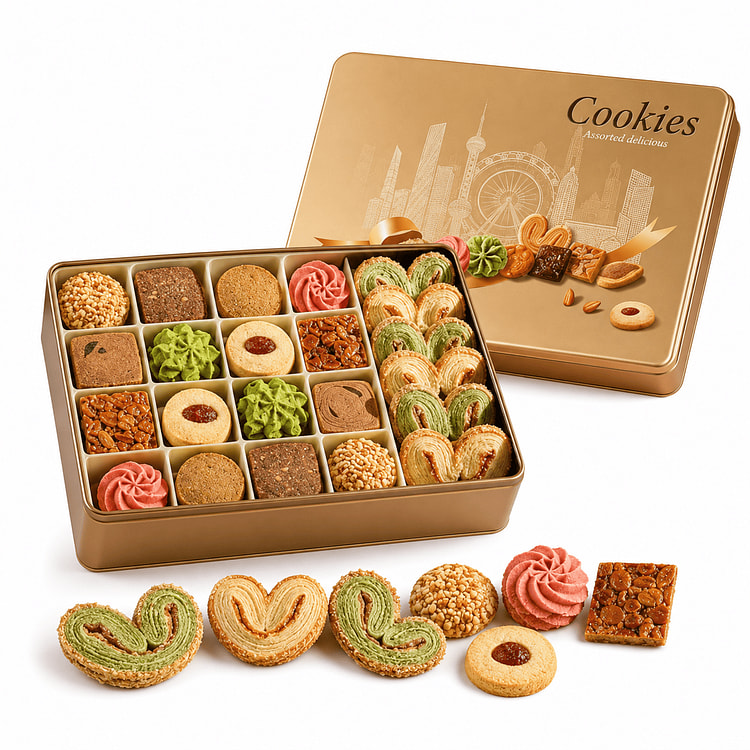 Assorted Cookies & Palmier Tin Gift Box 300g 1 each