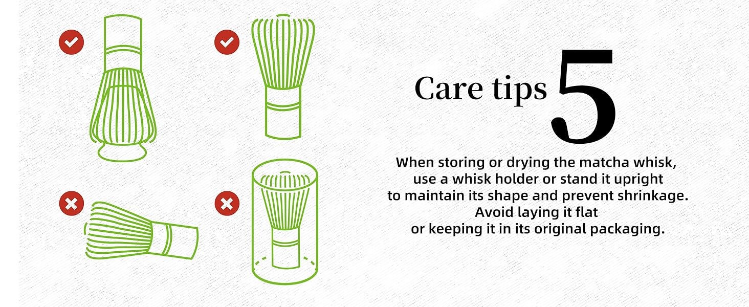 care tips for matcha whisk : storing the matcha whisk by a whisk holder is a good choice