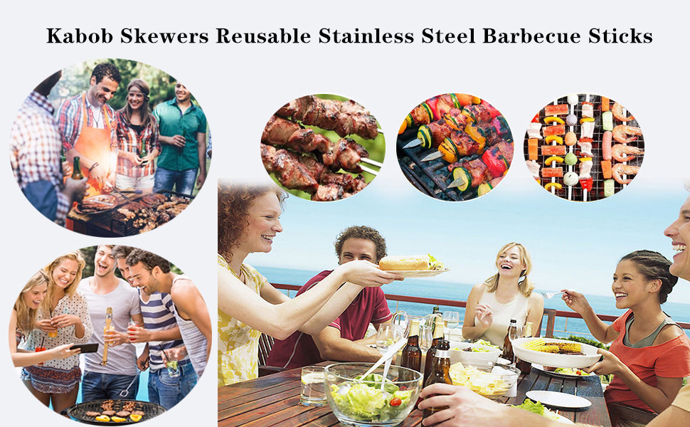 Metal  Barbecue Kabob Skewers