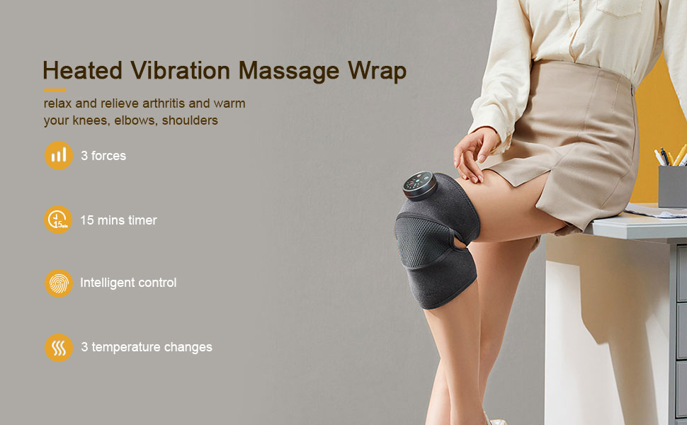 膝部按摩仪1个 膝盖肩膀按摩器带加热功能 最佳礼物包邮 送给男朋友、女朋友、女性、男性的礼物