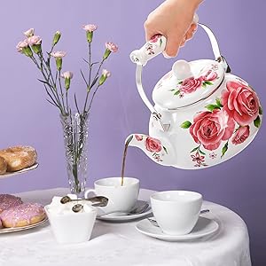 enamel tea pot for stovetop   pink tea kettle