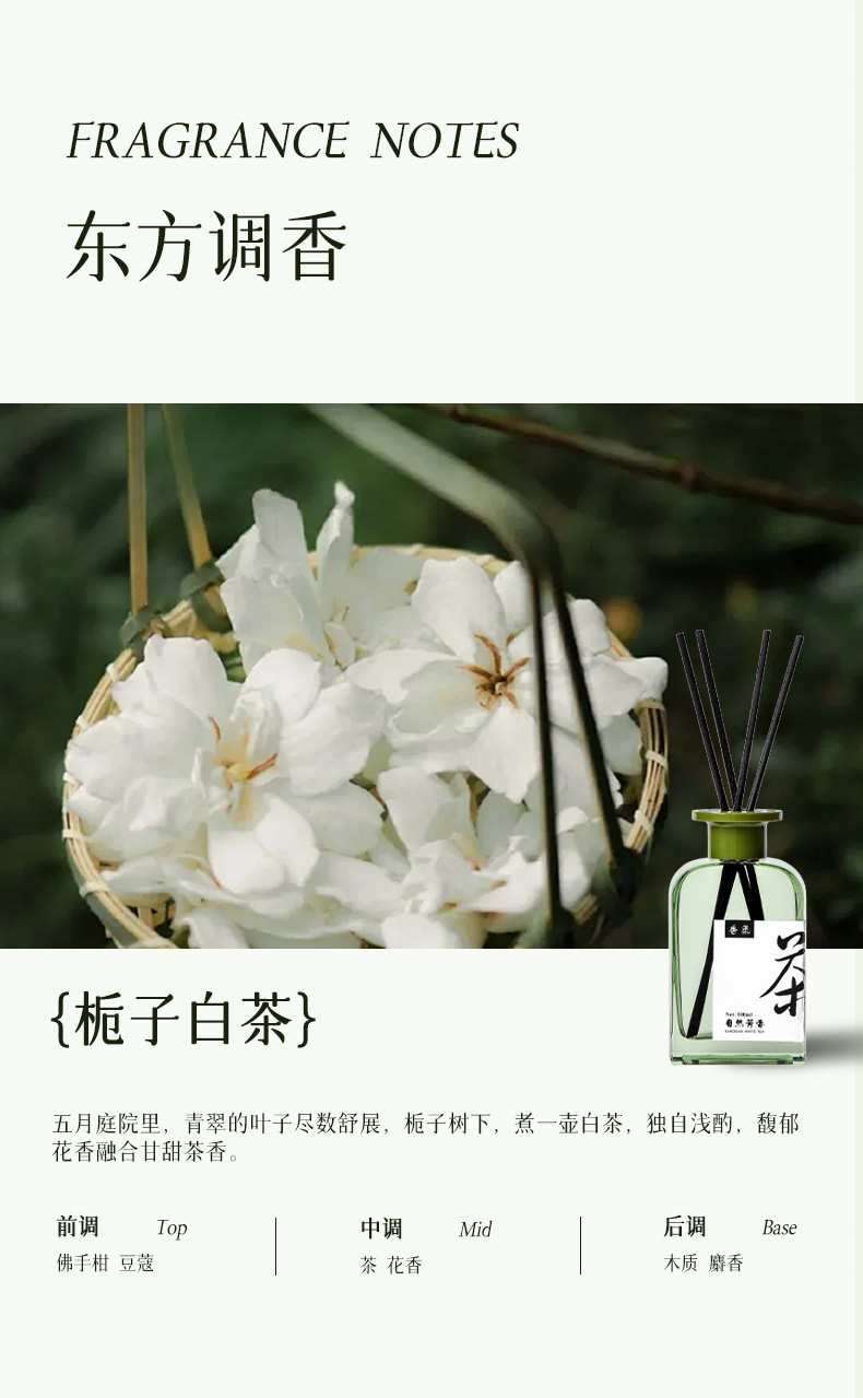 左赫 全季禪茶酒店香薰 梔子白茶 100ml