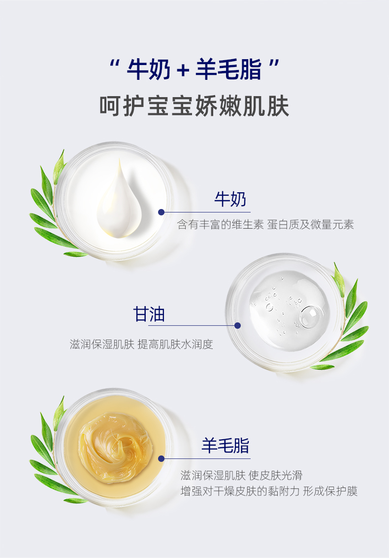 【中国直邮】郁美净  儿童霜  袋装 宝宝霜 保湿滋润补水润肤霜  儿童面霜  25g/袋*10盒
