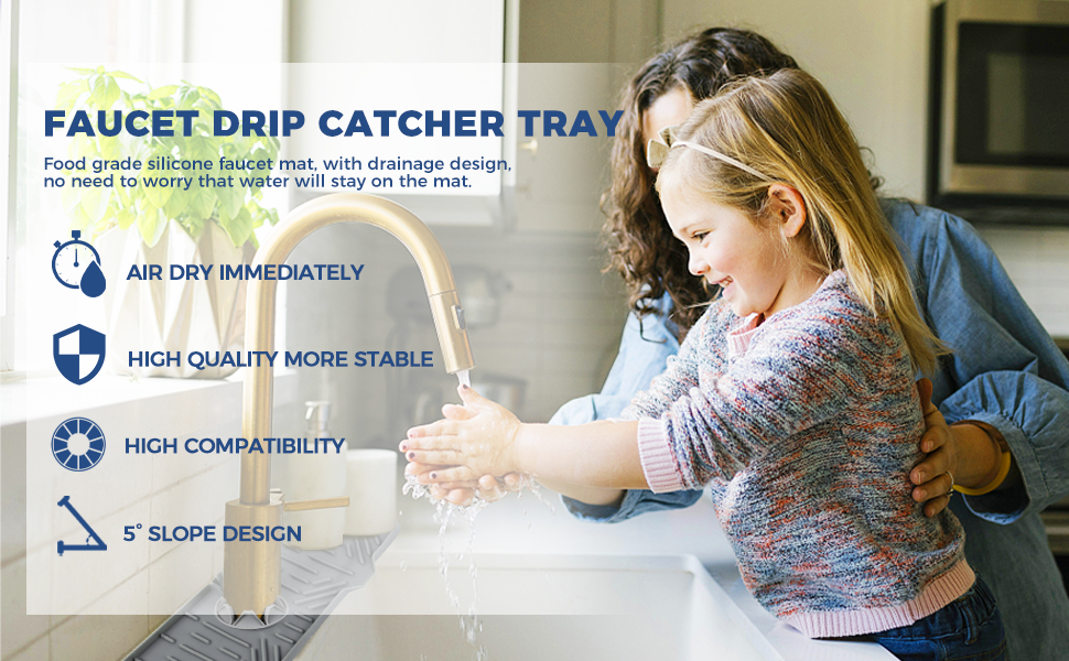 kitchenguard silicone faucet handle drip catcher tray mat kitchen guard silicone faucet mat