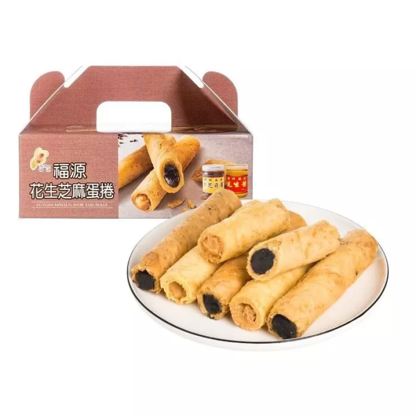 福源|花生芝麻醬蛋捲|16入|320克|臺灣食品|臺灣手信|臺灣伴手禮|臺灣直送|零食推介 *