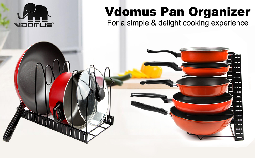 Vdomus 锅整理器锅整理器橱柜架锅整理器盖子整理器锅和平底锅
