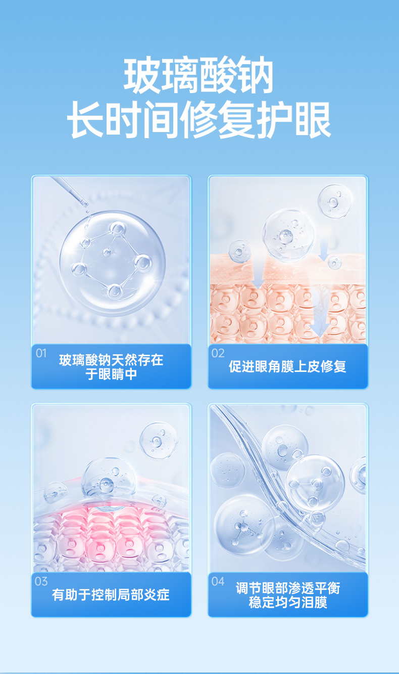 999 眼药水 玻璃酸钠滴眼液  人工泪液缓解视疲劳润眼干眼症  0.4ml*25支 x 1盒