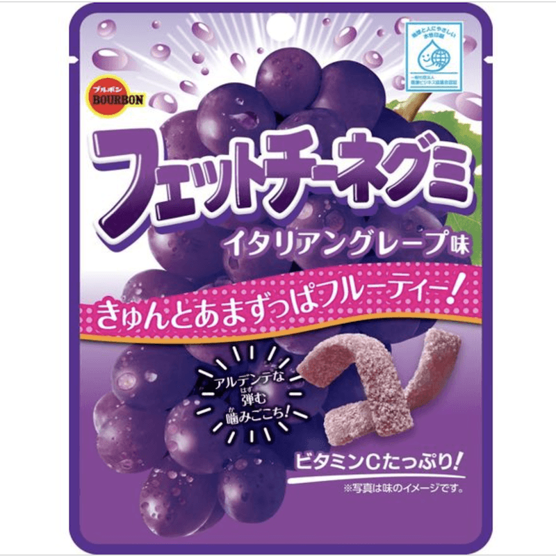 【日本直郵】 日本 BOURBON 波路夢 Fettuccine酸條形果汁軟糖酸酸甜甜 葡萄味 50g