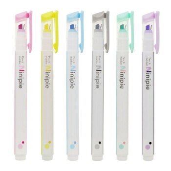 ニードルペン & マーカーペン 6本セット カラーペン Ninipie ニニピー サンスター文具 アイデア文具 新學期準備雑貨 中學生 高校生 グッズ メール便可 シネマコレクション
