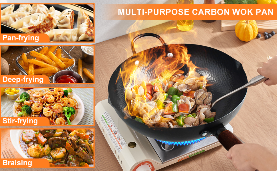 Multi-Purpose carbon wok pan
