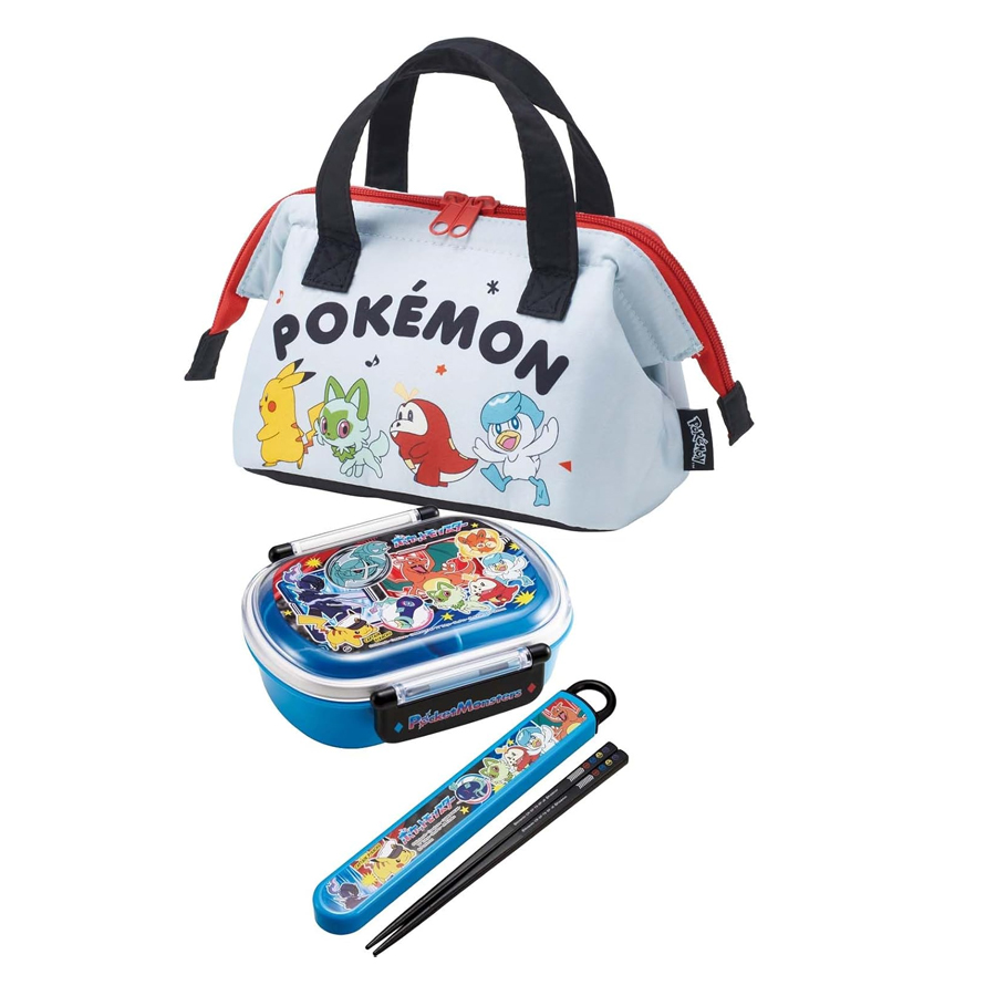 【日本直郵】 日本 SKATER 斯凱達 寶可夢 小號便當包 便當袋 寬口設計 取放方便 保冷口金式午餐包 1件