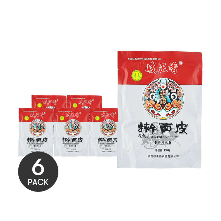 商品详情 - 岐正香 宝鸡擀面皮 凉皮 香辣味 300g*6【6包装】【含面筋】 【陕西特产】【亚米独家】 - image0