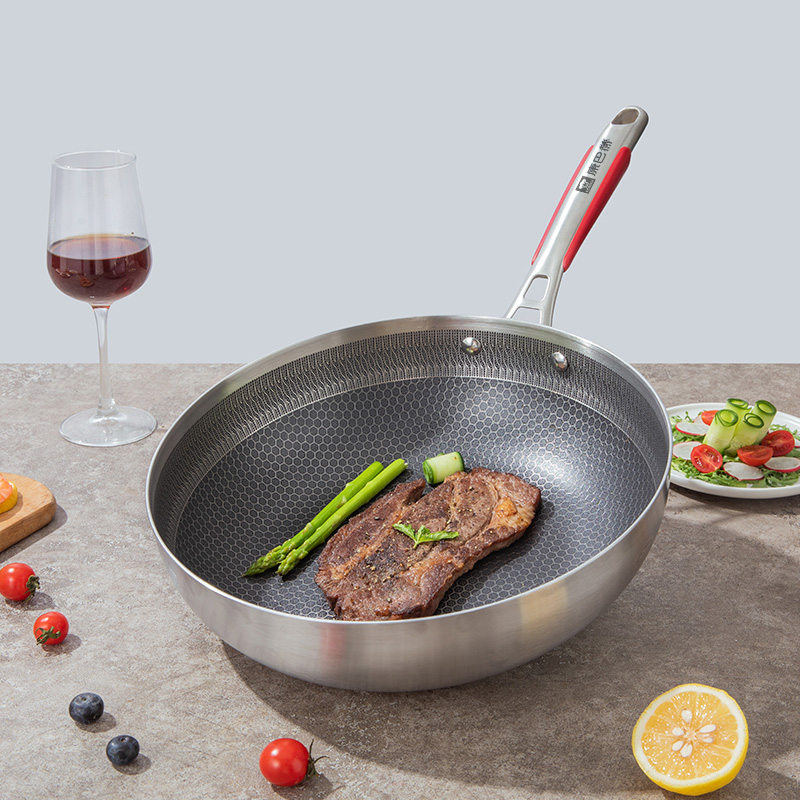 康巴赫 汉莎蜂窝不锈钢煎锅28cm