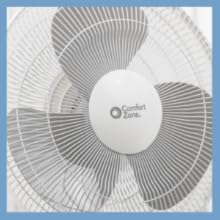  The fan blades are protected by a sturdy metal safety grill