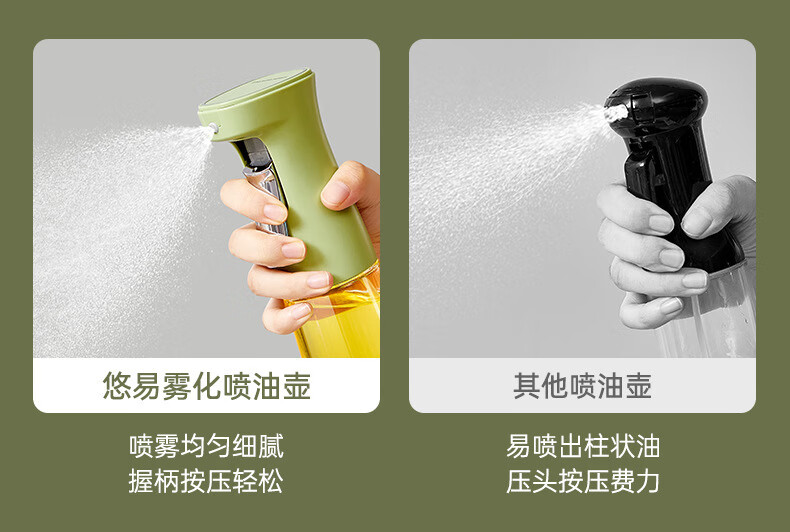 特瑞菲克 悠易 雾化喷油壶按压油瓶 240ml 6.5*20.8cm