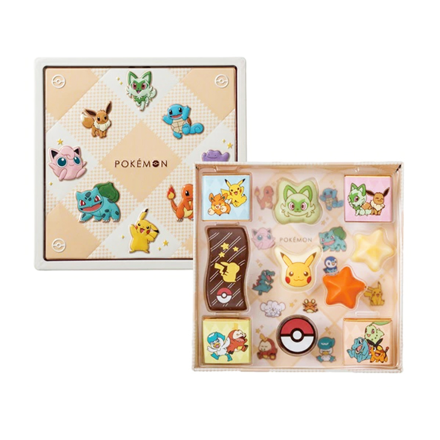 【日本直郵】 日本 POKEMON 寶可夢 情人節限定 巧克力禮盒 鐵盒裝 精選多款巧克力組合 10個入/盒