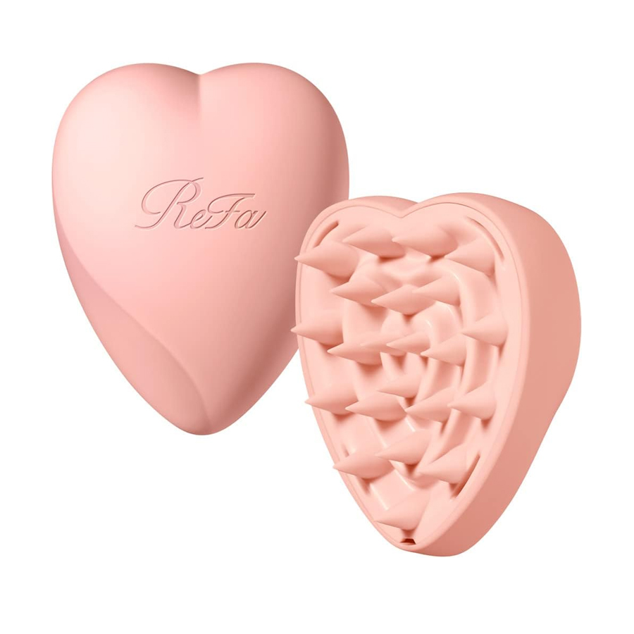 【Expédition directe du Japon】 REFA Japon Soin du cuir chevelu Peigne de massage du cuir chevelu en forme de cœur Portable sec et humide 1 pièce Or rose mat