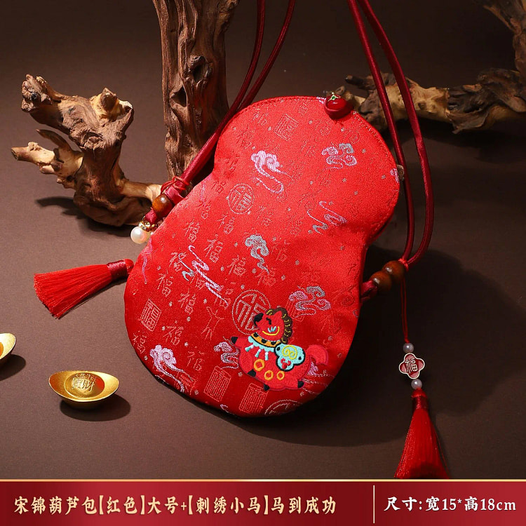 葫芦包织锦绣花新年礼物 大号红色 1 箱