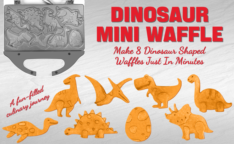 Make 8 Dinosaur Shaped Waffle Just in Minutes