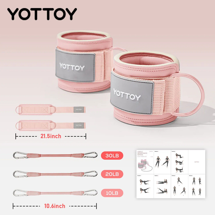 ピラティスアンクルカフヨガコアトレーニング(ピンク) 1 個