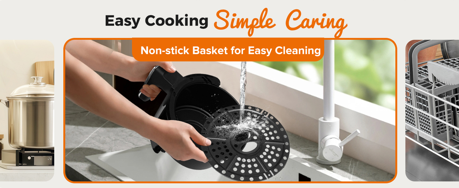 bear mini air fryer 2.1qt nonstick shower