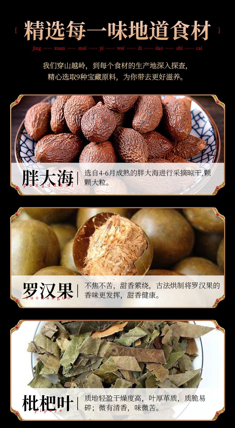 北京同仁堂 润喉护嗓  肺咽养生茶 养生袋泡茶 罗汉果胖大海枇杷茶包 160g 40包入 1盒