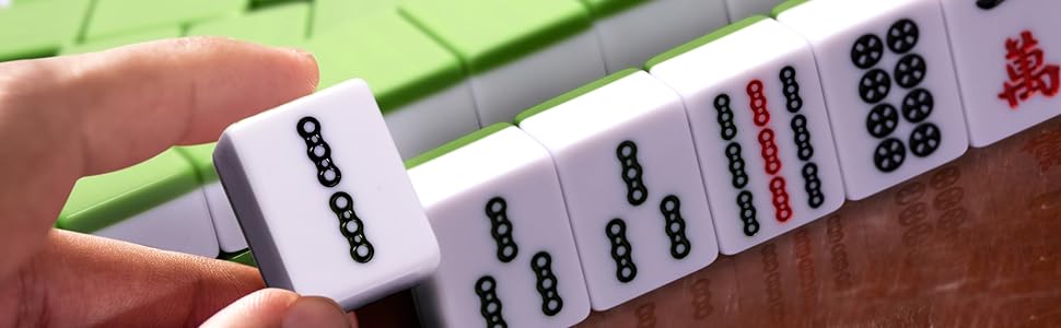  Professional Chinese Mahjong Game Set, “Double Happiness” (Green)